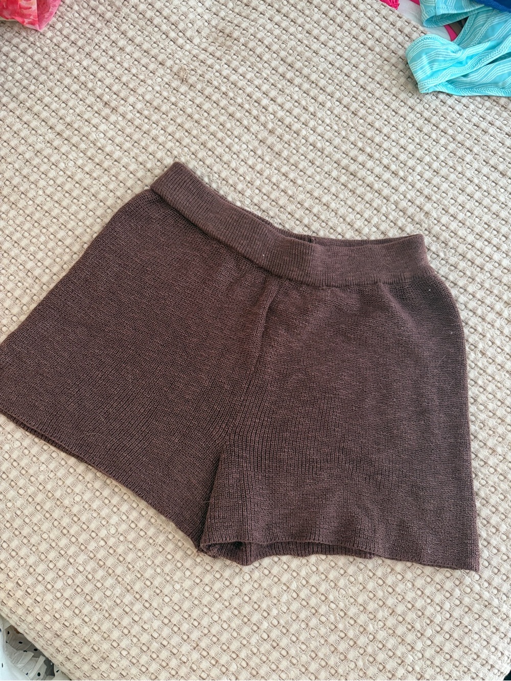 Women's Knit Brown Lounge Shorts